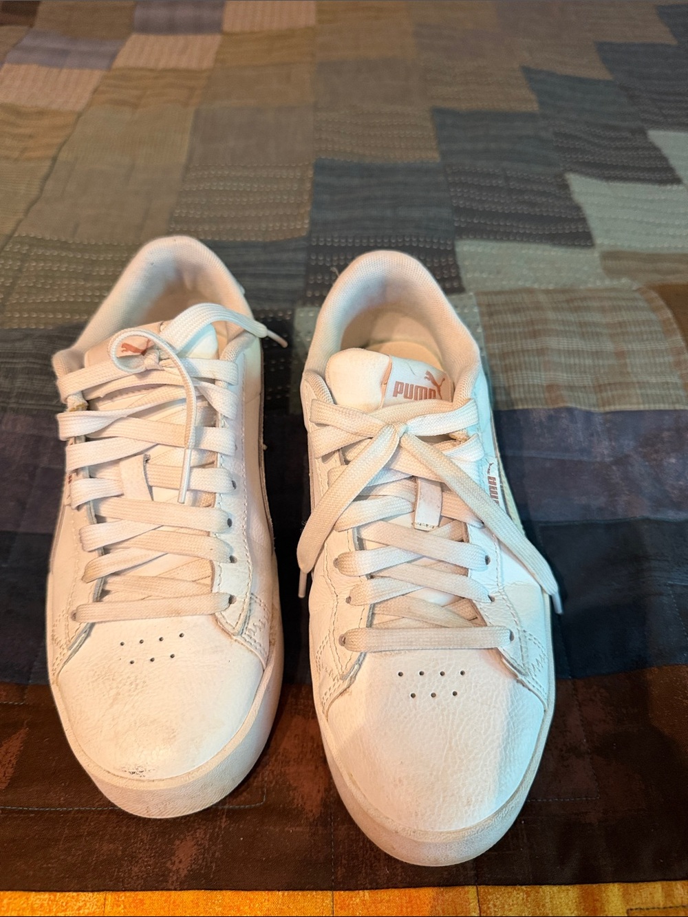 Puma Off-White Leather Low-Top Sneakers
